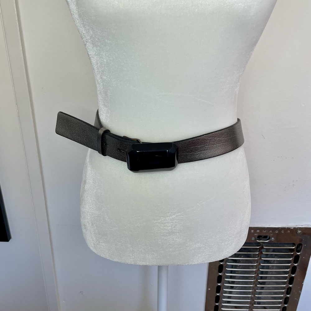 Banana Republic Metallic Silver Leather Belt